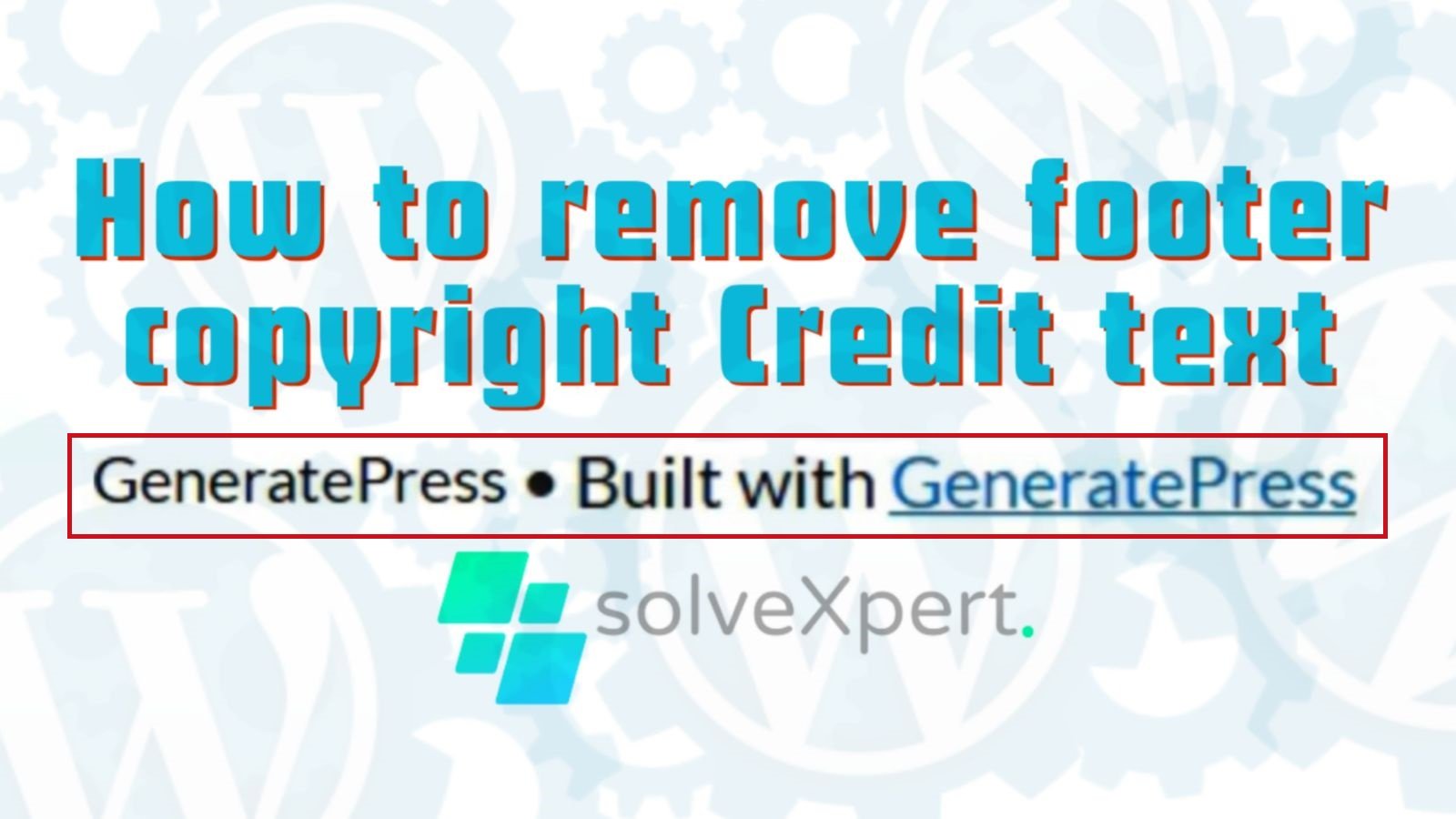 How to remove footer copyright text